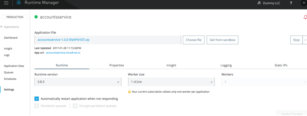 Deploy the application in CloudHub - Technical